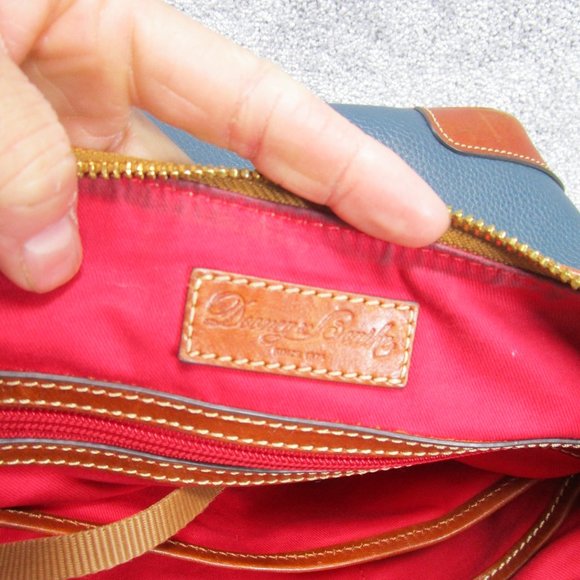 Dooney And Bourke Hobo Bag Blue Leather Satchel Tote Handbag - Picture 6 of 9